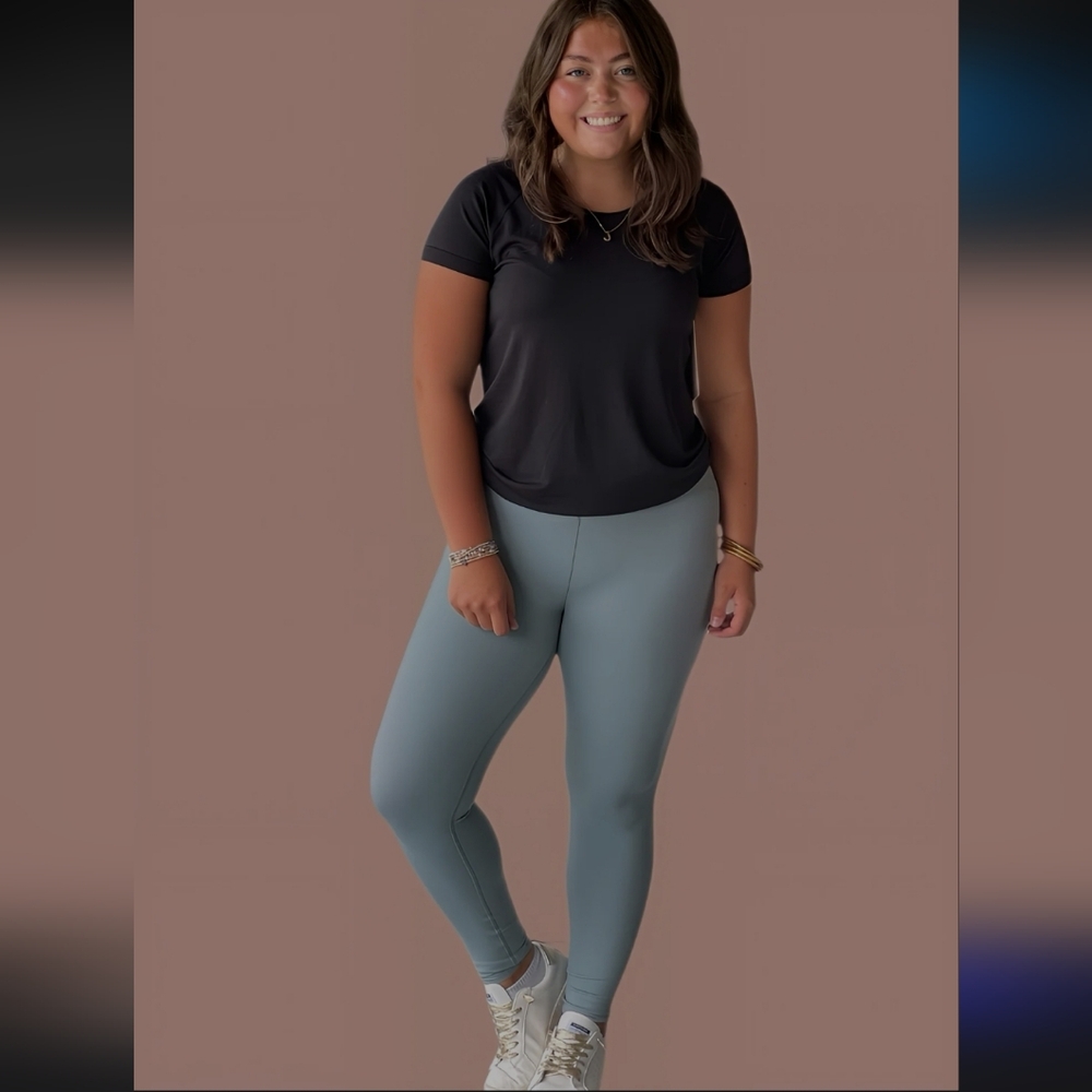 Lululemon Womens Glow Up Super Hi Rise Training Tight 27.5" Crater Blue Sz. 14